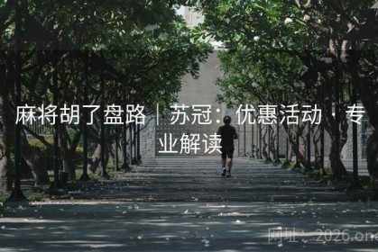 麻将胡了盘路｜苏冠：优惠活动 · 专业解读